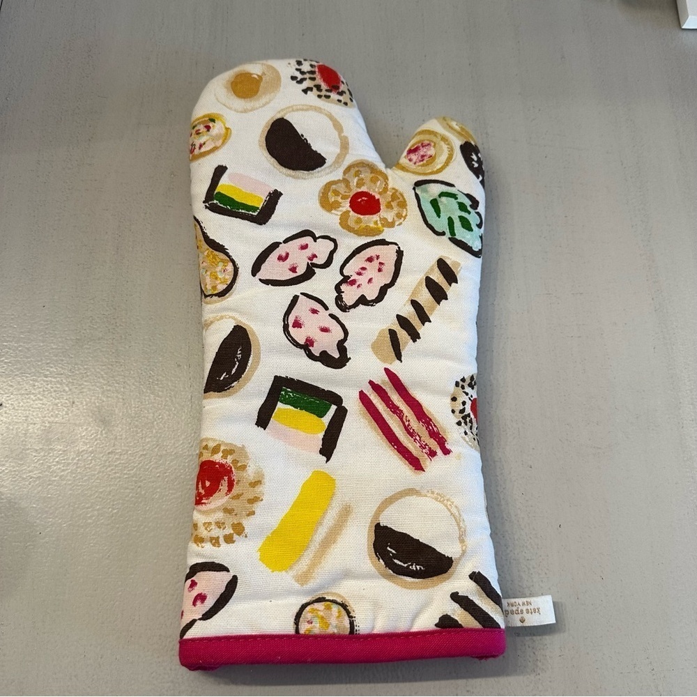 Kate Spade New York Eat Cake For Breakfast Fun Colorful Cotton Oven Mitt OS GUC - Picture 5 of 7